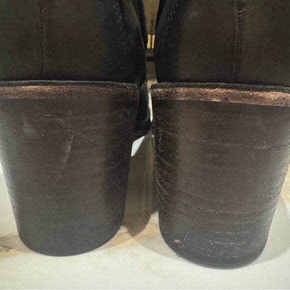 Ugg Women’s Black Leather Oriana Lace Up Side Zip Block Heel Boots Size 9 - Picture 10 of 13